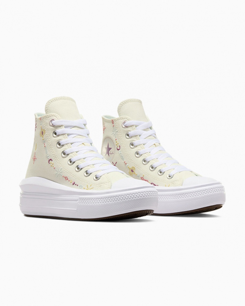 Converse Chuck Taylor All Star Move Platformie Alchemy Embroidery Białe | 631205-OET