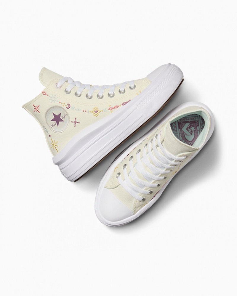 Converse Chuck Taylor All Star Move Platformie Alchemy Embroidery Białe | 631205-OET