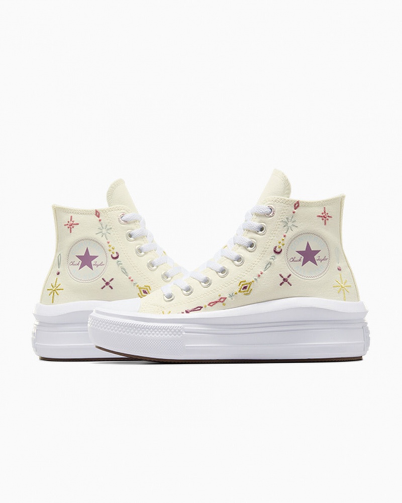 Converse Chuck Taylor All Star Move Platformie Alchemy Embroidery Białe | 631205-OET