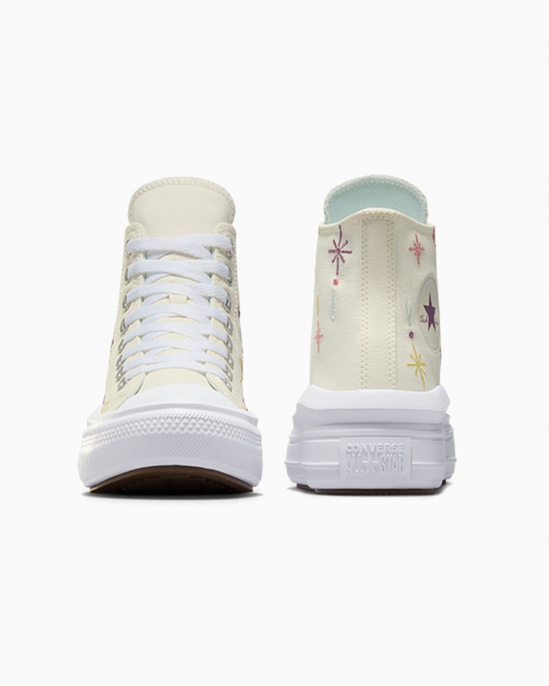 Converse Chuck Taylor All Star Move Platformie Alchemy Embroidery Białe | 631205-OET