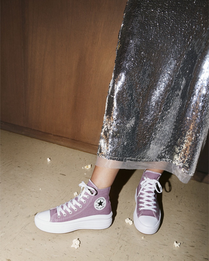 Converse Chuck Taylor All Star Move Platformie Seasonal Color Białe Czarne | 529084-PTW