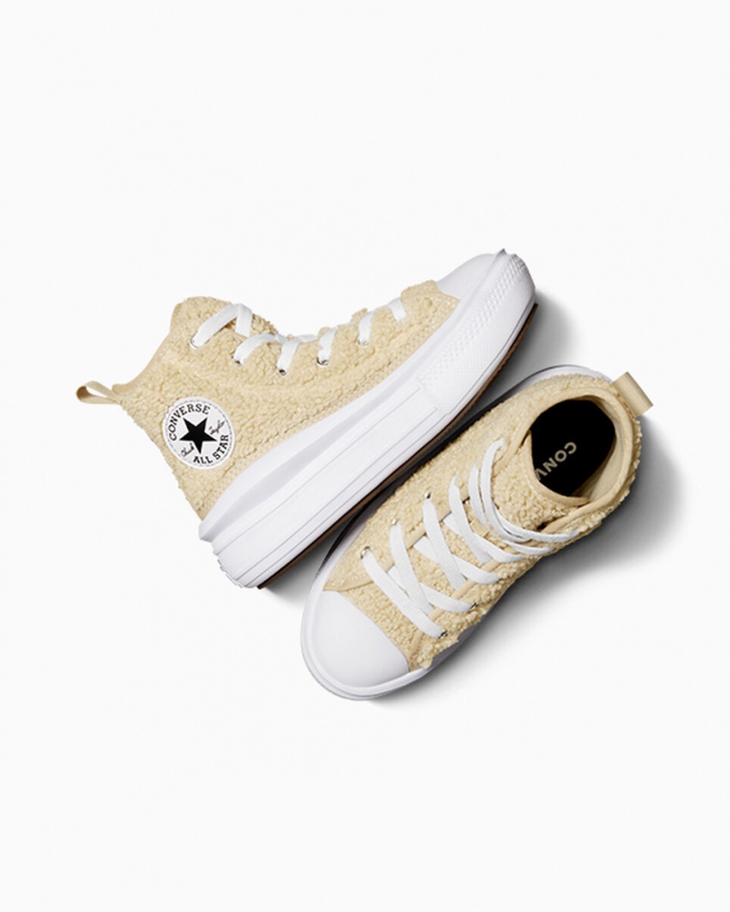 Converse Chuck Taylor All Star Move Platformie Sherpa Białe Czarne | 578092-KJP