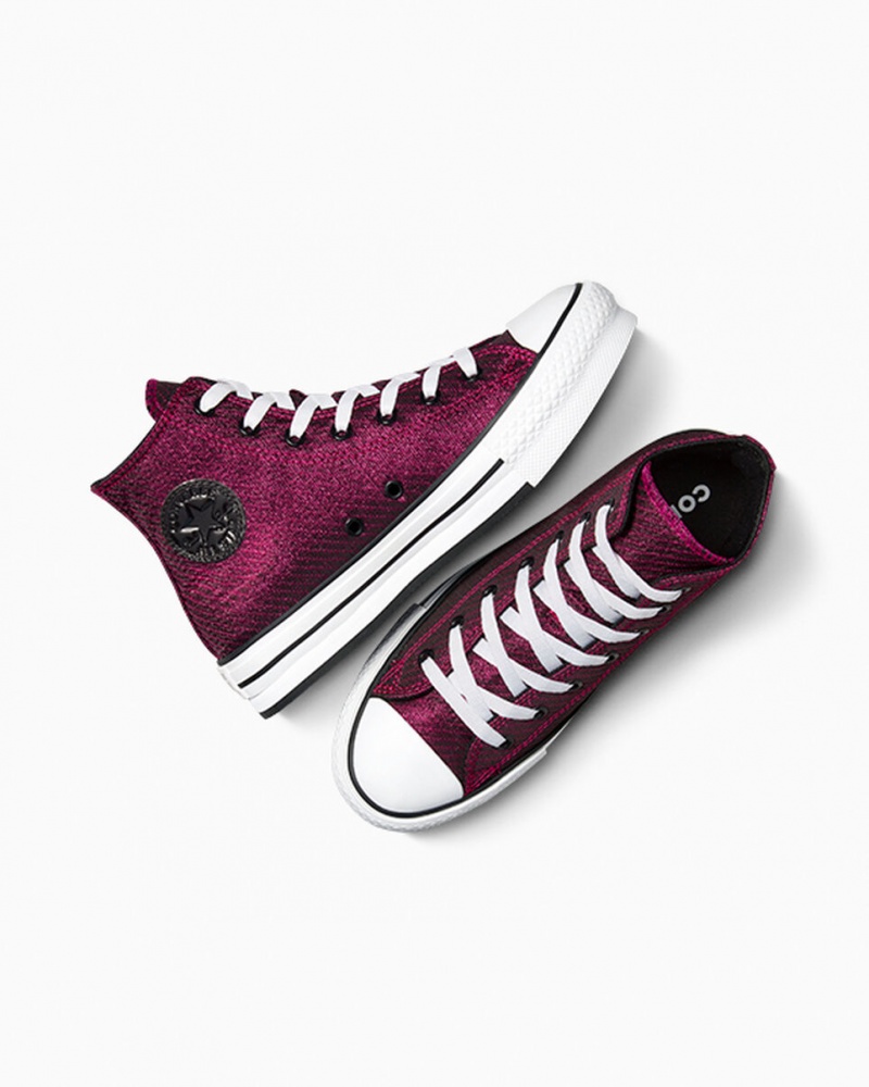 Converse Chuck Taylor All Star Platformie Lift Sparkle Różowe Białe Czarne | 731452-UGD
