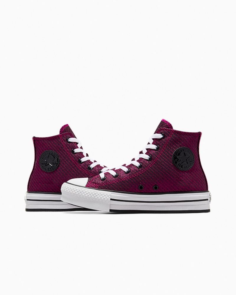 Converse Chuck Taylor All Star Platformie Lift Sparkle Różowe Białe Czarne | 731452-UGD