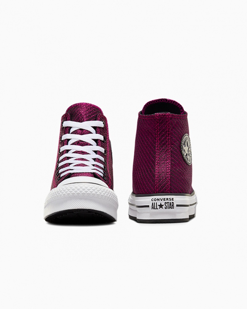 Converse Chuck Taylor All Star Platformie Lift Sparkle Różowe Białe Czarne | 731452-UGD