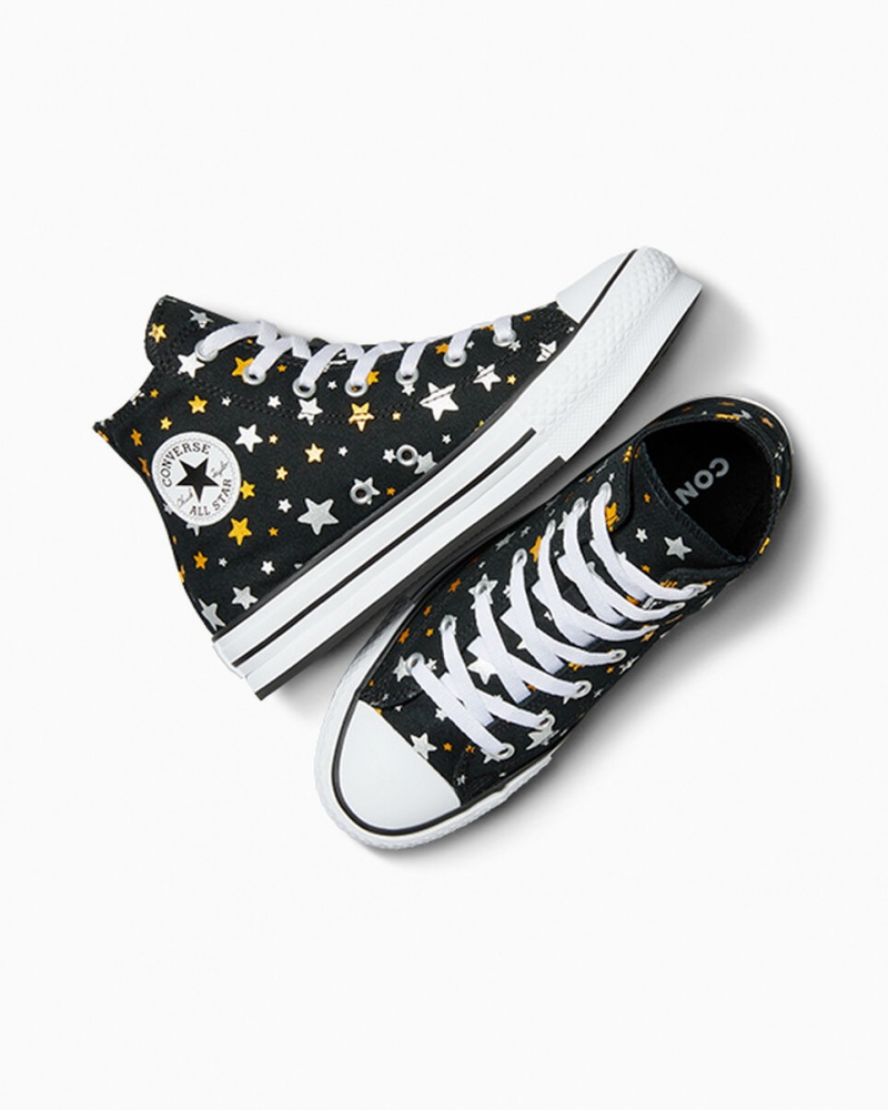 Converse Chuck Taylor All Star Platformie Lift Sparkle Czarne Srebrne Złote | 091453-YWP