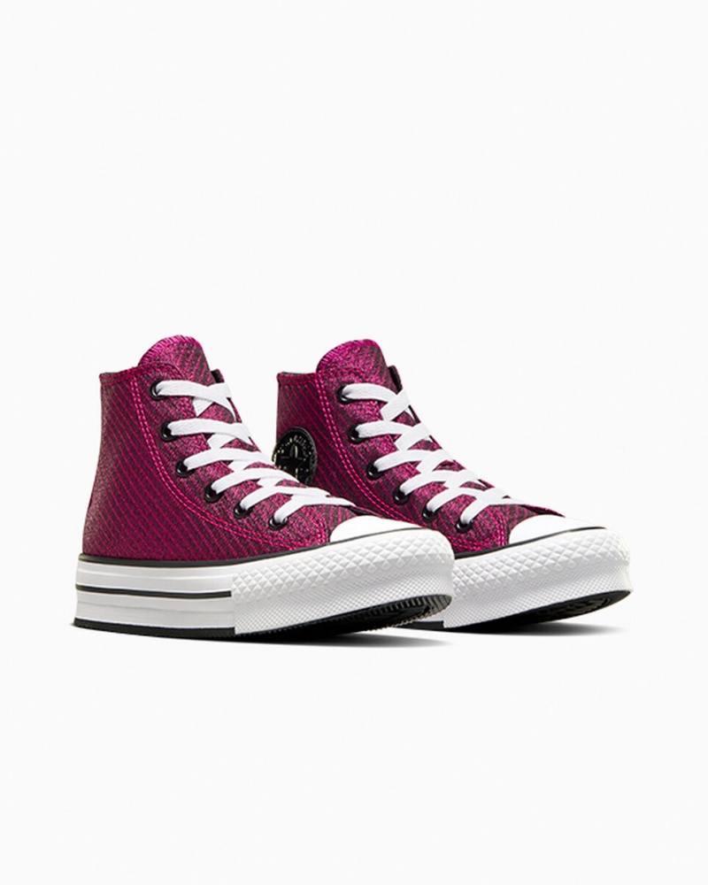 Converse Chuck Taylor All Star Platformie Lift Sparkle Różowe Białe Czarne | 342501-GJY