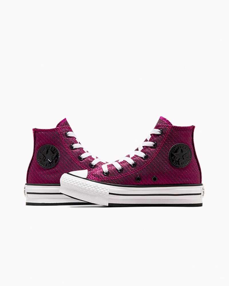 Converse Chuck Taylor All Star Platformie Lift Sparkle Różowe Białe Czarne | 342501-GJY