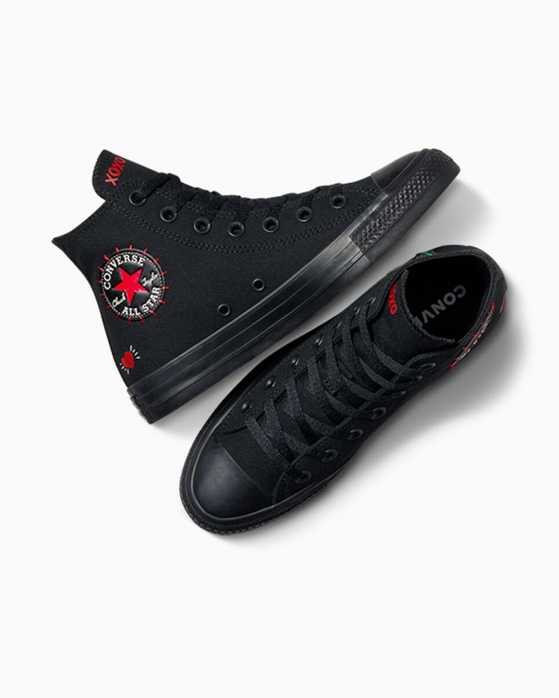 Converse Chuck Taylor All Star Rose Czarne Czerwone Zielone | 862354-VID
