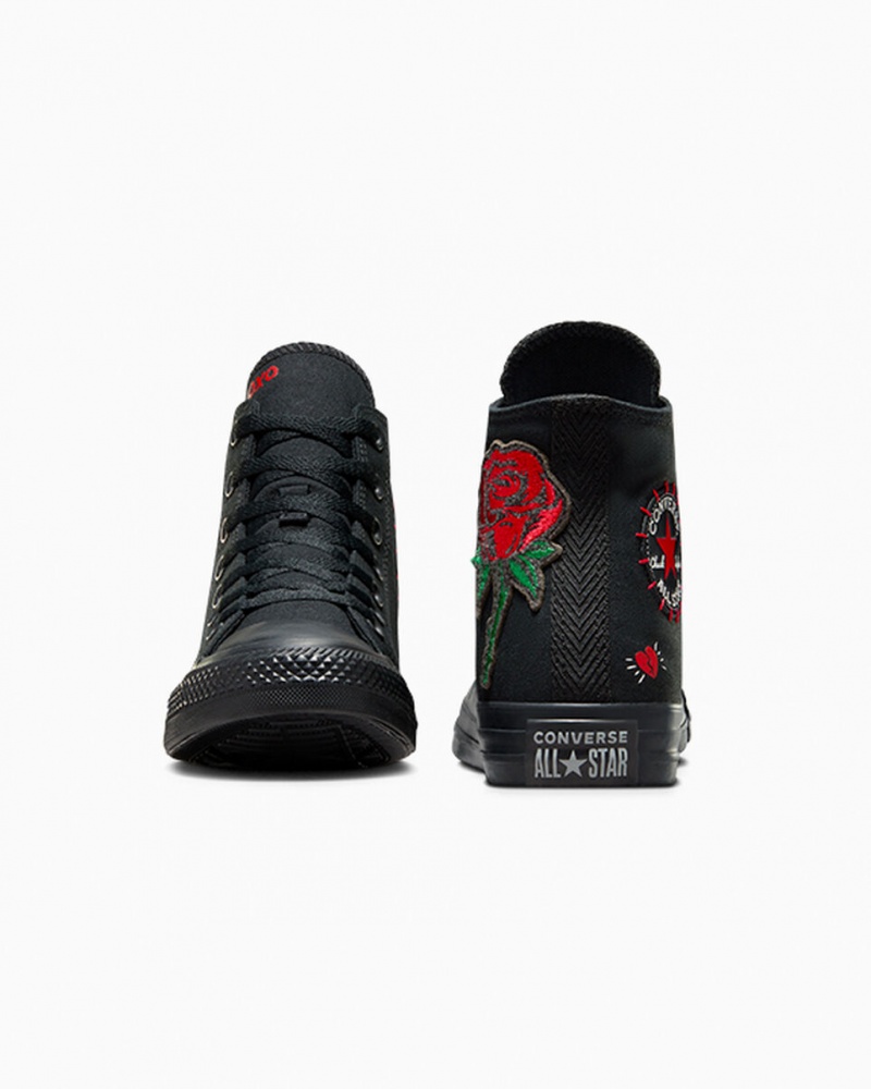 Converse Chuck Taylor All Star Rose Czarne Czerwone Zielone | 862354-VID