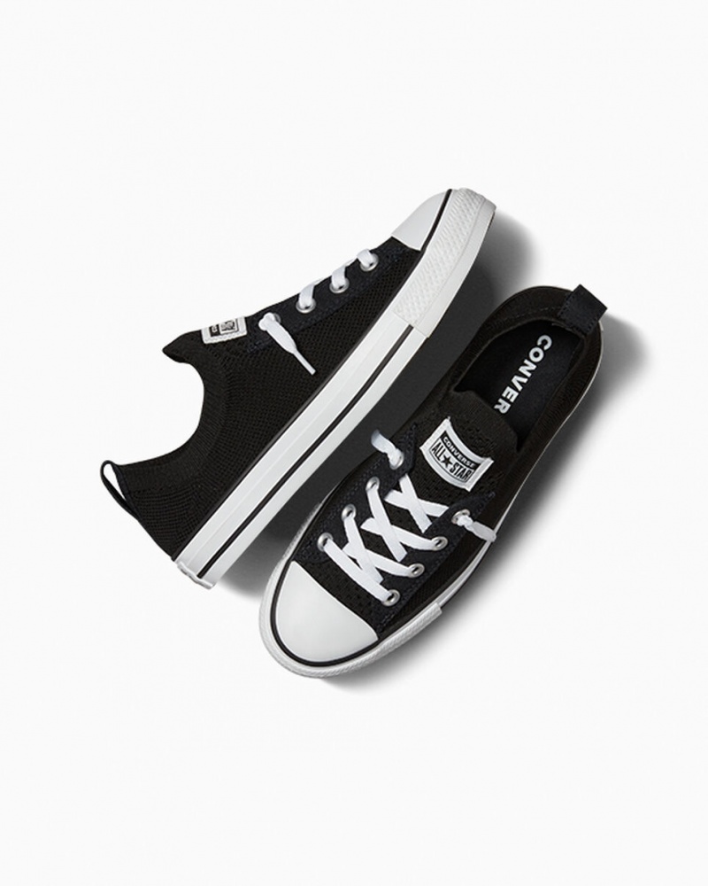 Converse Chuck Taylor All Star Shoreline Knit Slip Czarne Białe Czarne | 258764-WGS
