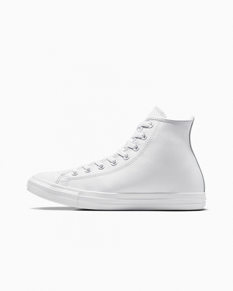 Converse Chuck Taylor All Star Skórzane Białe | 709421-AZY