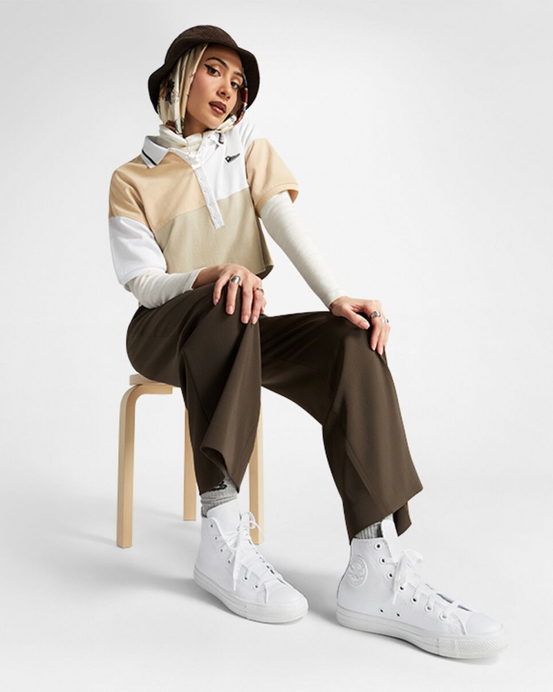 Converse Chuck Taylor All Star Skórzane Białe | 709421-AZY