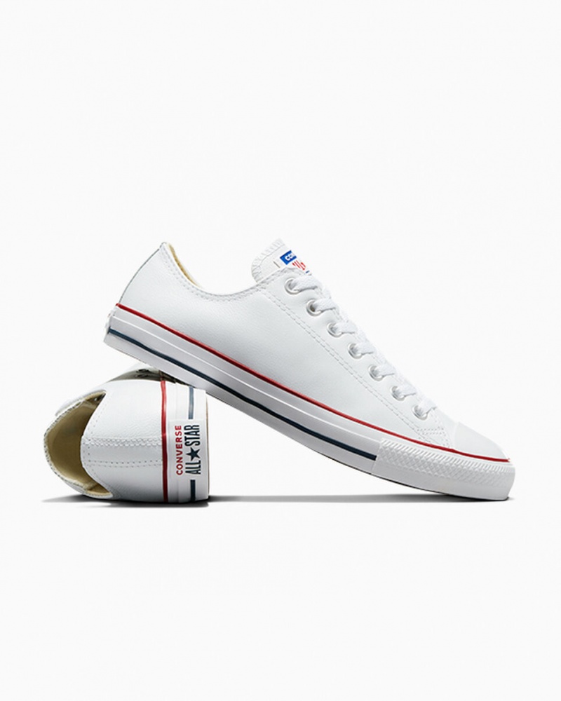 Converse Chuck Taylor All Star Skórzane Białe | 820614-SLA