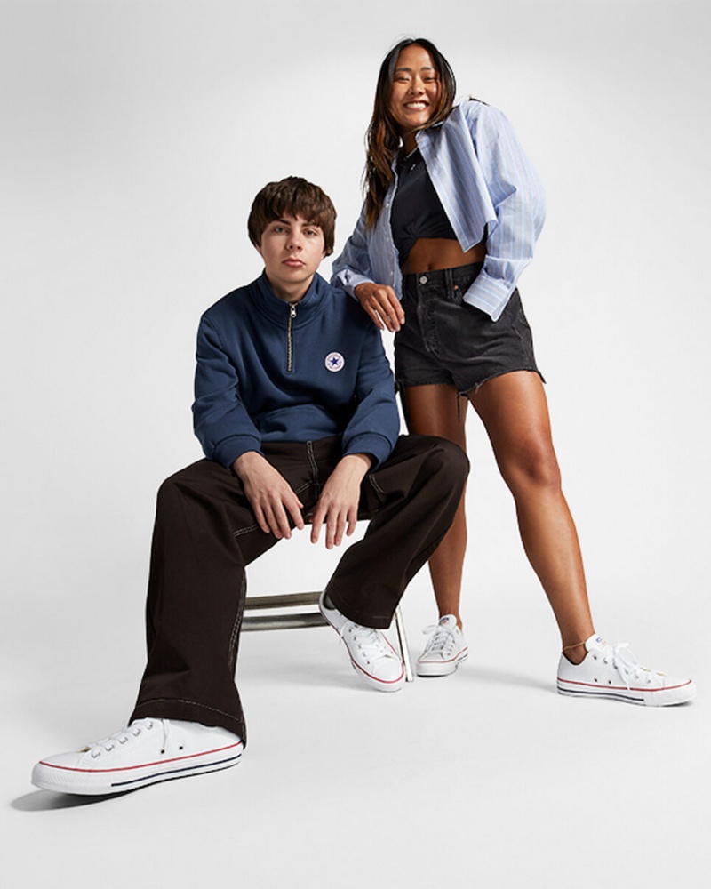 Converse Chuck Taylor All Star Skórzane Białe | 820614-SLA