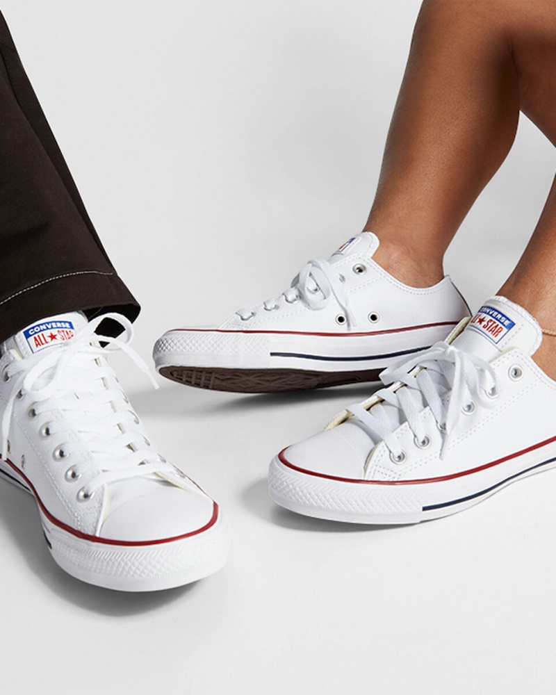 Converse Chuck Taylor All Star Skórzane Białe | 820614-SLA