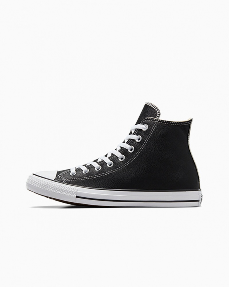 Converse Chuck Taylor All Star Skórzane Czarne | 108574-UOV