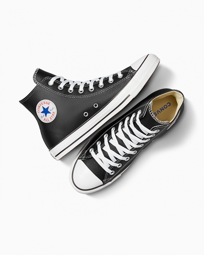 Converse Chuck Taylor All Star Skórzane Czarne | 108574-UOV