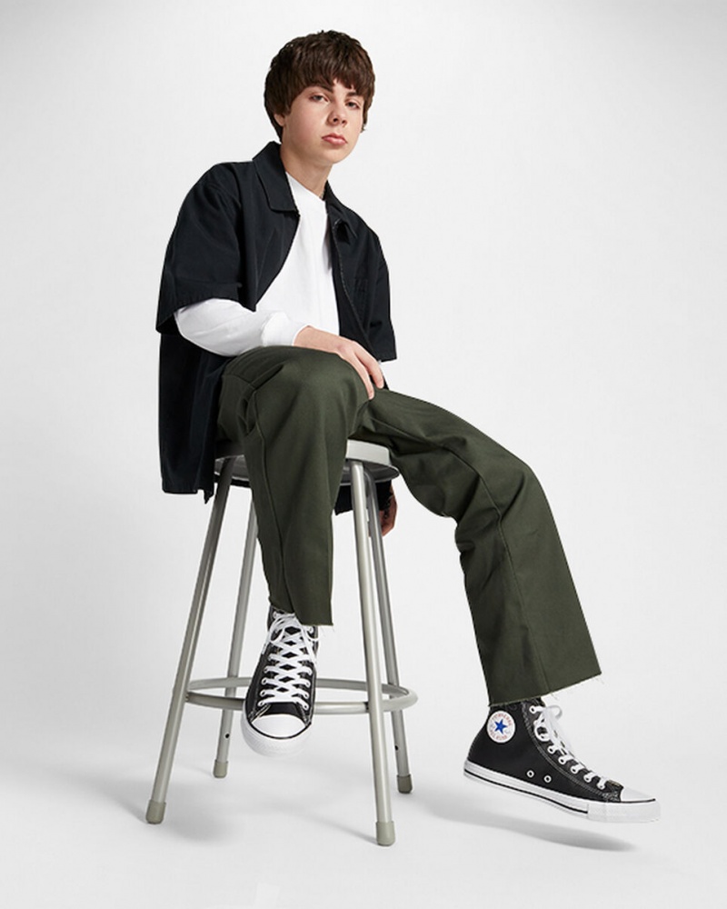 Converse Chuck Taylor All Star Skórzane Czarne | 108574-UOV