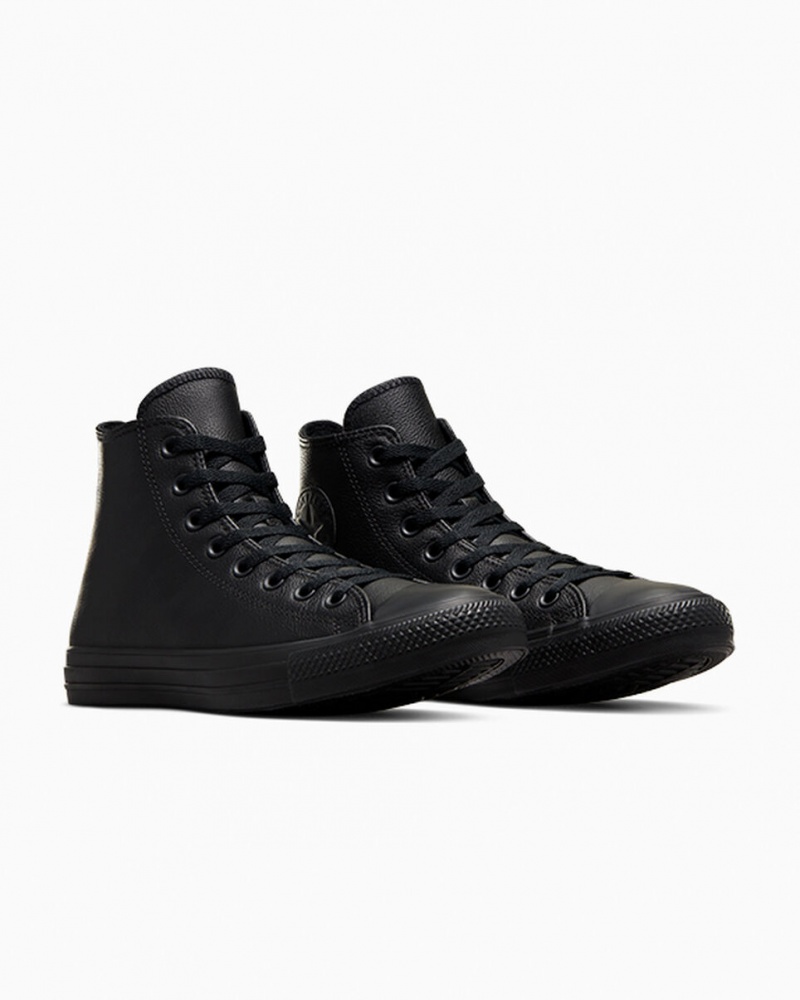 Converse Chuck Taylor All Star Skórzane Czarne | 120457-YRA