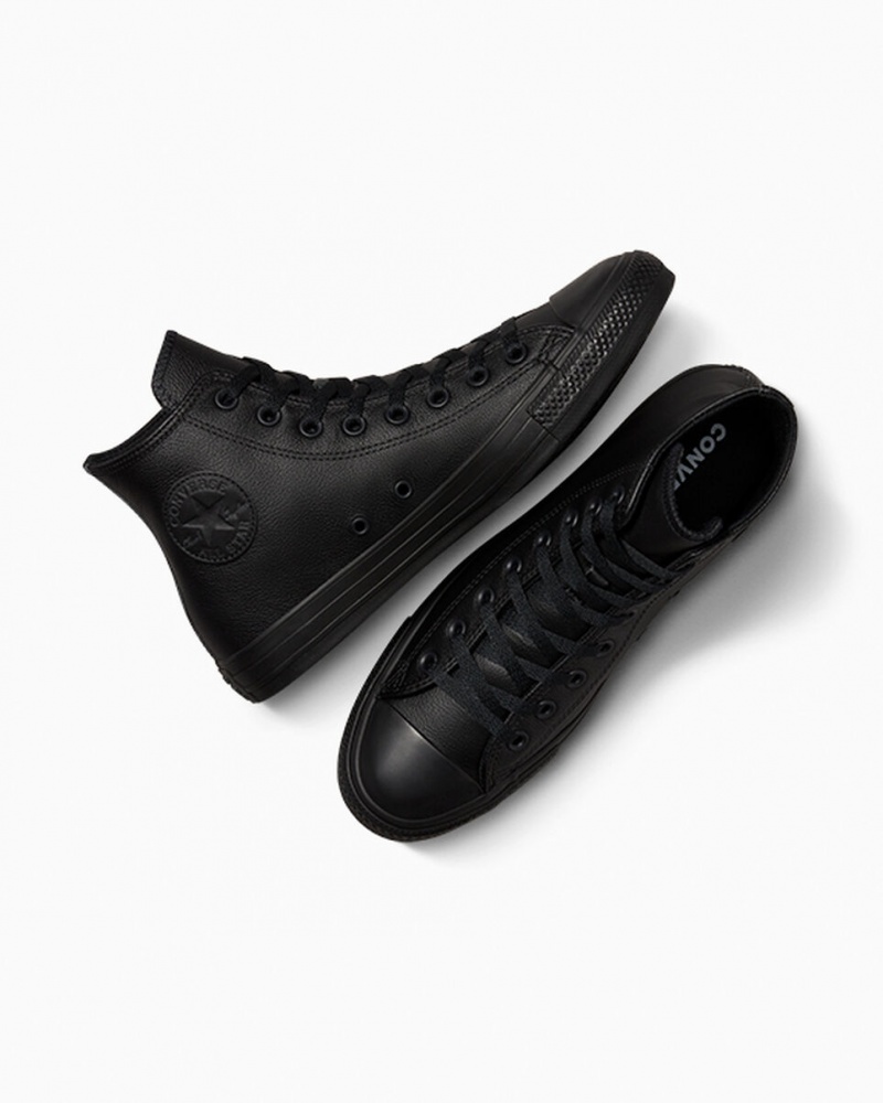 Converse Chuck Taylor All Star Skórzane Czarne | 120457-YRA