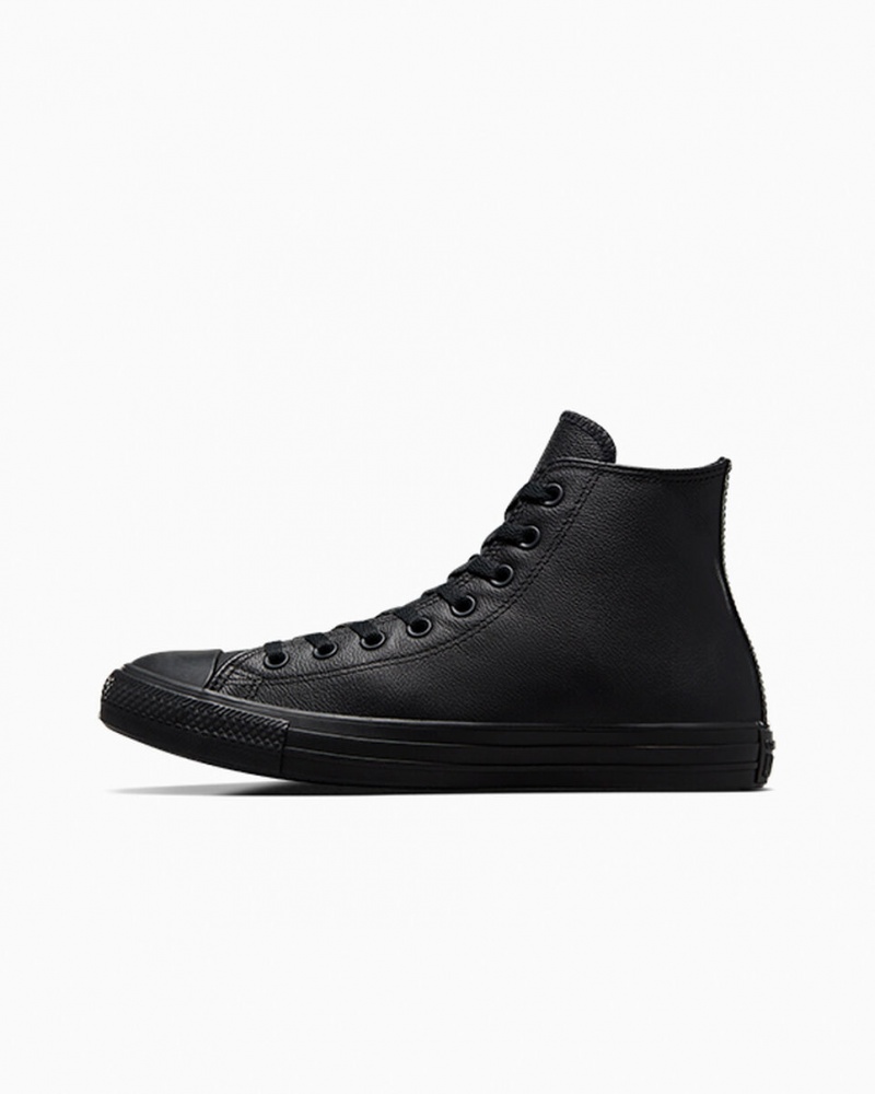 Converse Chuck Taylor All Star Skórzane Czarne | 497630-FDN