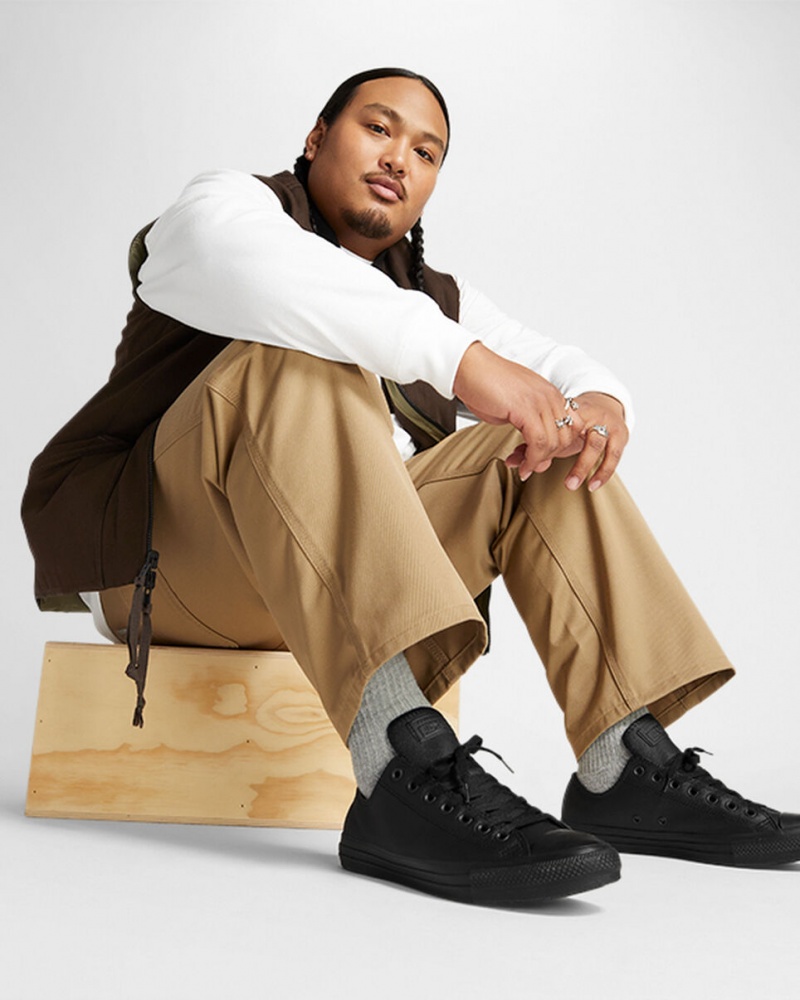 Converse Chuck Taylor All Star Skórzane Czarne | 937520-CIX