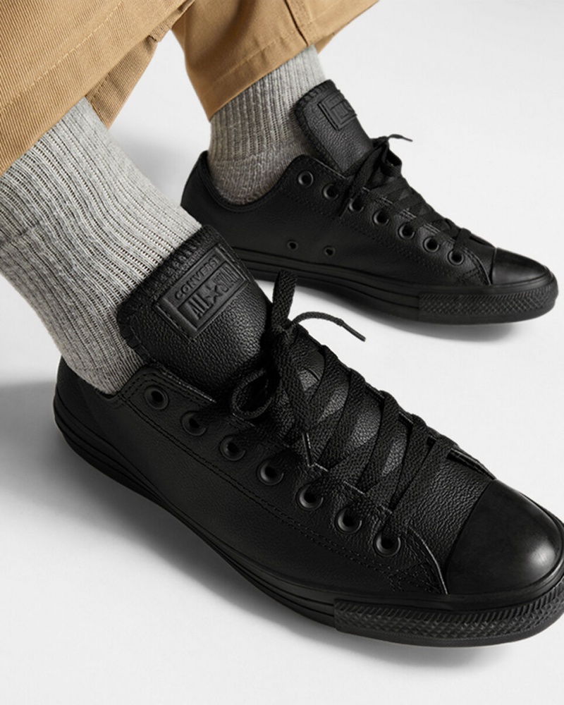Converse Chuck Taylor All Star Skórzane Czarne | 937520-CIX