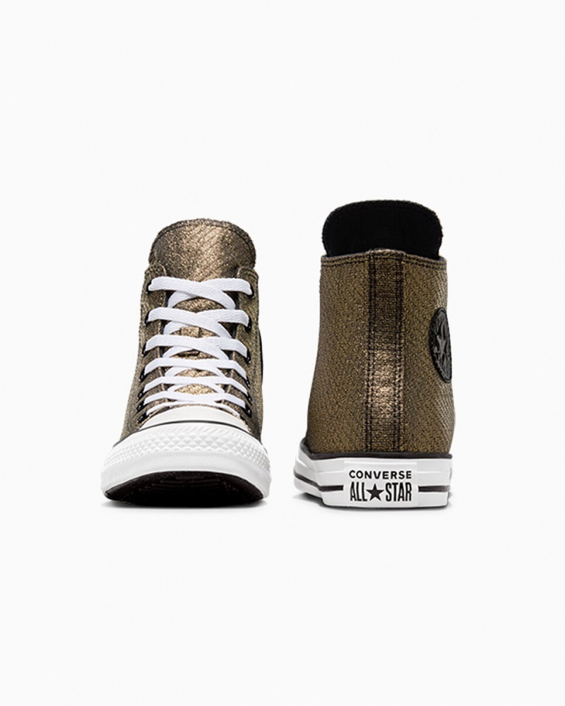 Converse Chuck Taylor All Star Sparkle Czarne Złote Białe | 263409-UKN