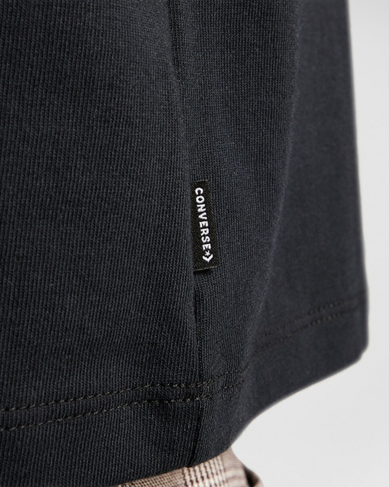 Converse Chuck Taylor Patch Cropped T-Shirt Czarne | 164823-TWD