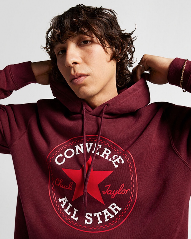 Converse Converse Go-To All Star Patch Standard-Fit Fleece Pullover Hoodie Jasny | 625078-SBA