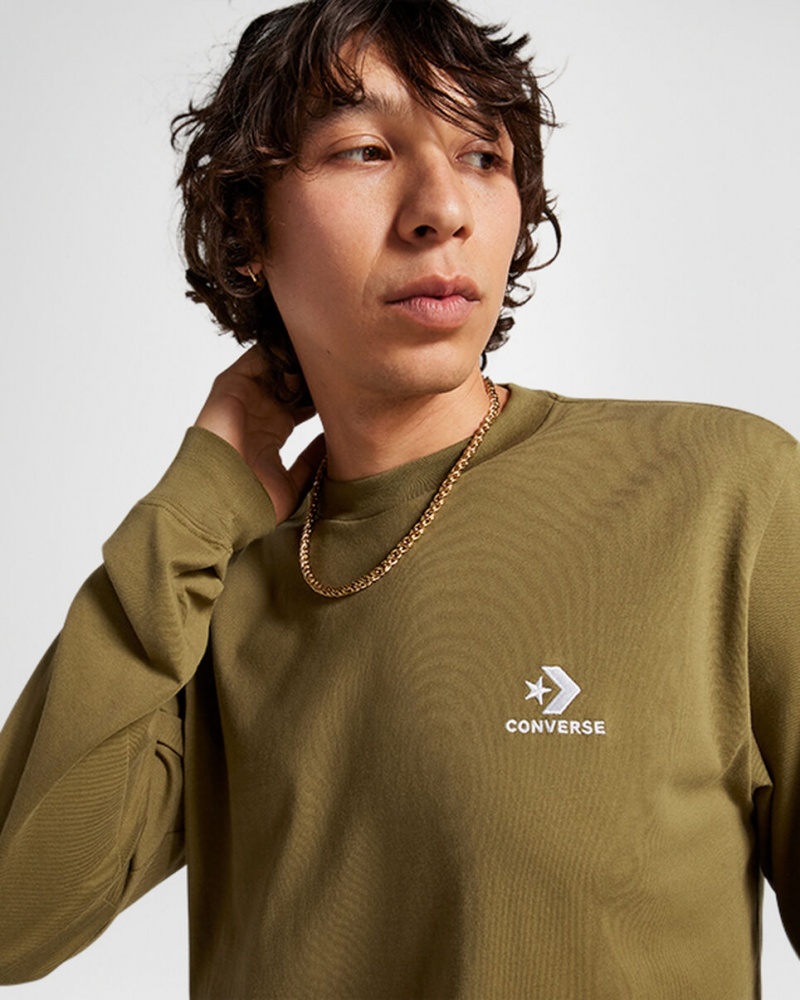 Converse Converse Go-To Embroidered Star Chevron Standard-Fit T-Shirt Cosmic Turtle | 976014-TSA