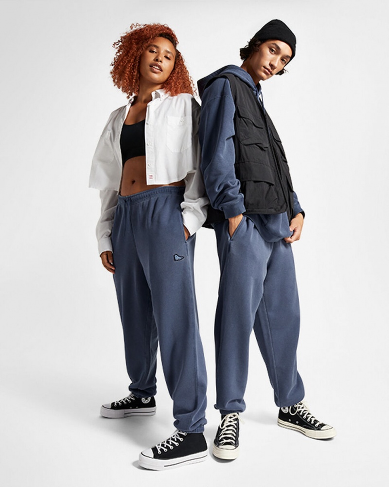 Converse Converse Go-To Sneaker Patch Loose-Fit Sweatpants Niebieskie | 780256-HDY