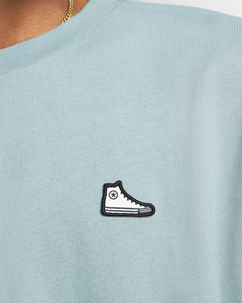 Converse Converse Go-To Sneaker Patch Loose-Fit T-Shirt Szare | 180396-BYF