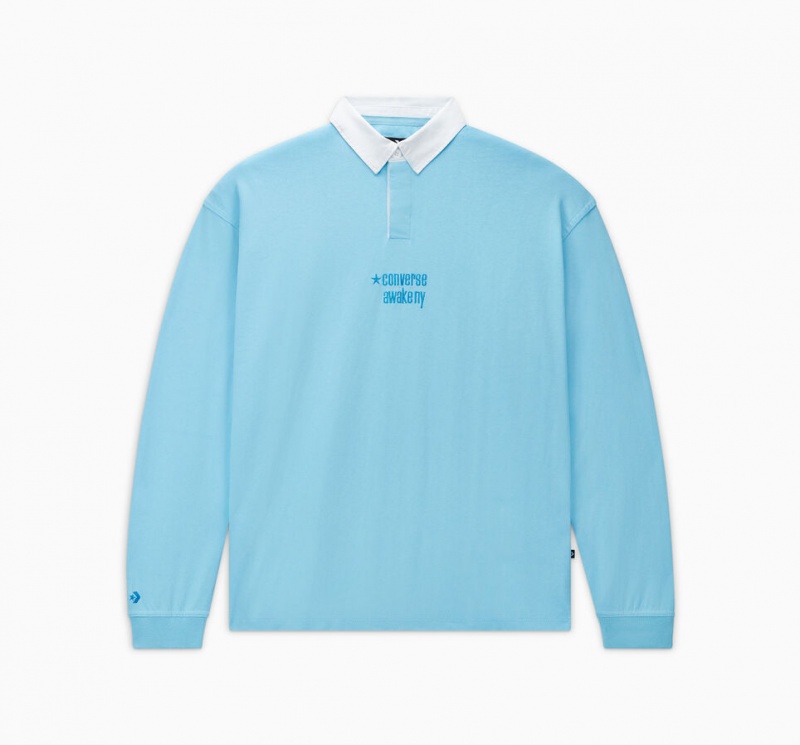 Converse Converse x Awake NY Rugby Shirt Baltic Sea | 920574-DXU