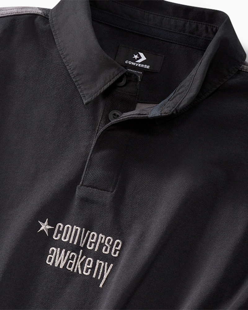 Converse Converse x Awake NY Rugby Shirt Czarne | 029315-FGO