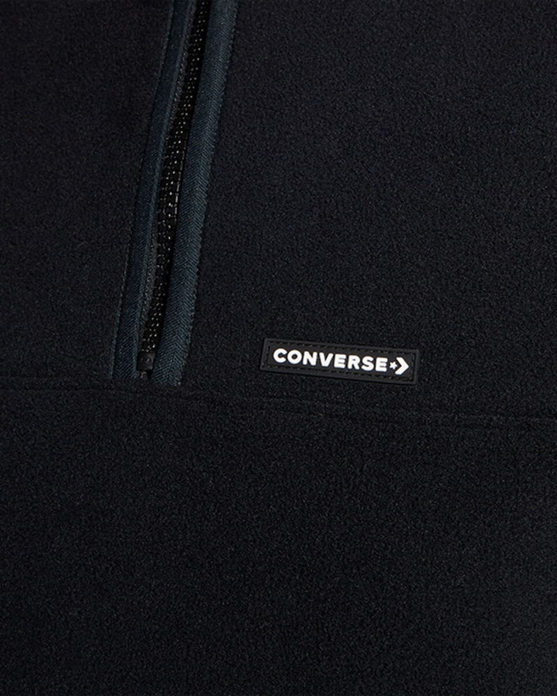Converse Counter Climate Polar Fleece Half-Zip Popover Czarne | 826541-RYT