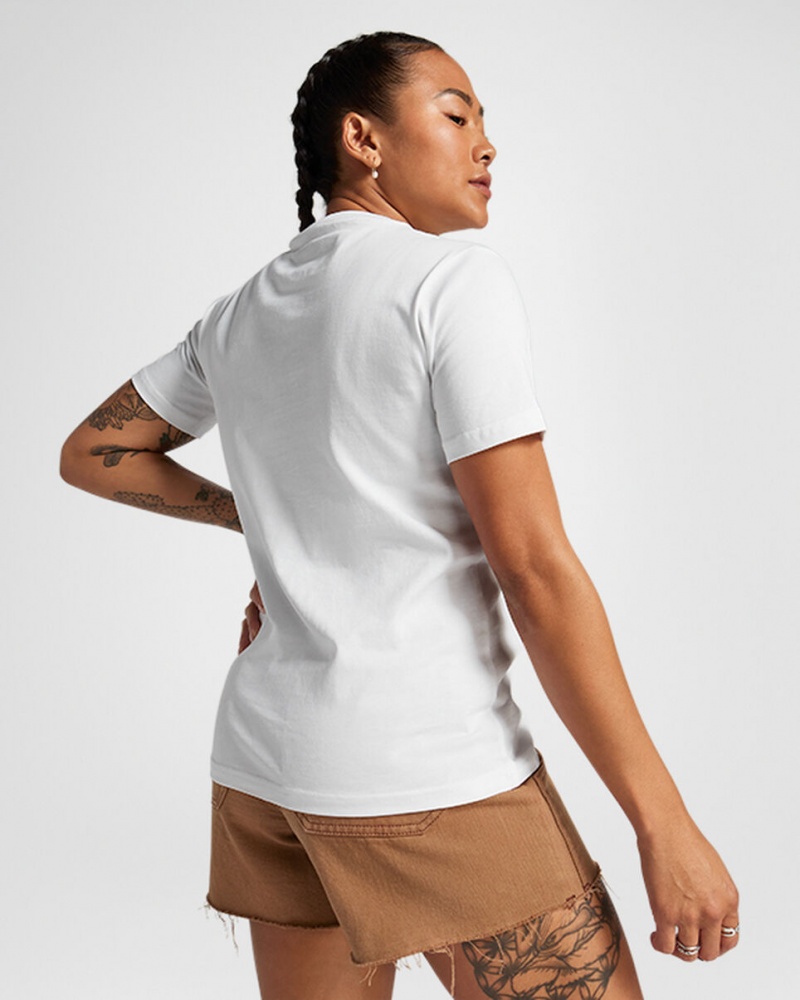 Converse Floral Patch T-Shirt Białe | 928743-ODM