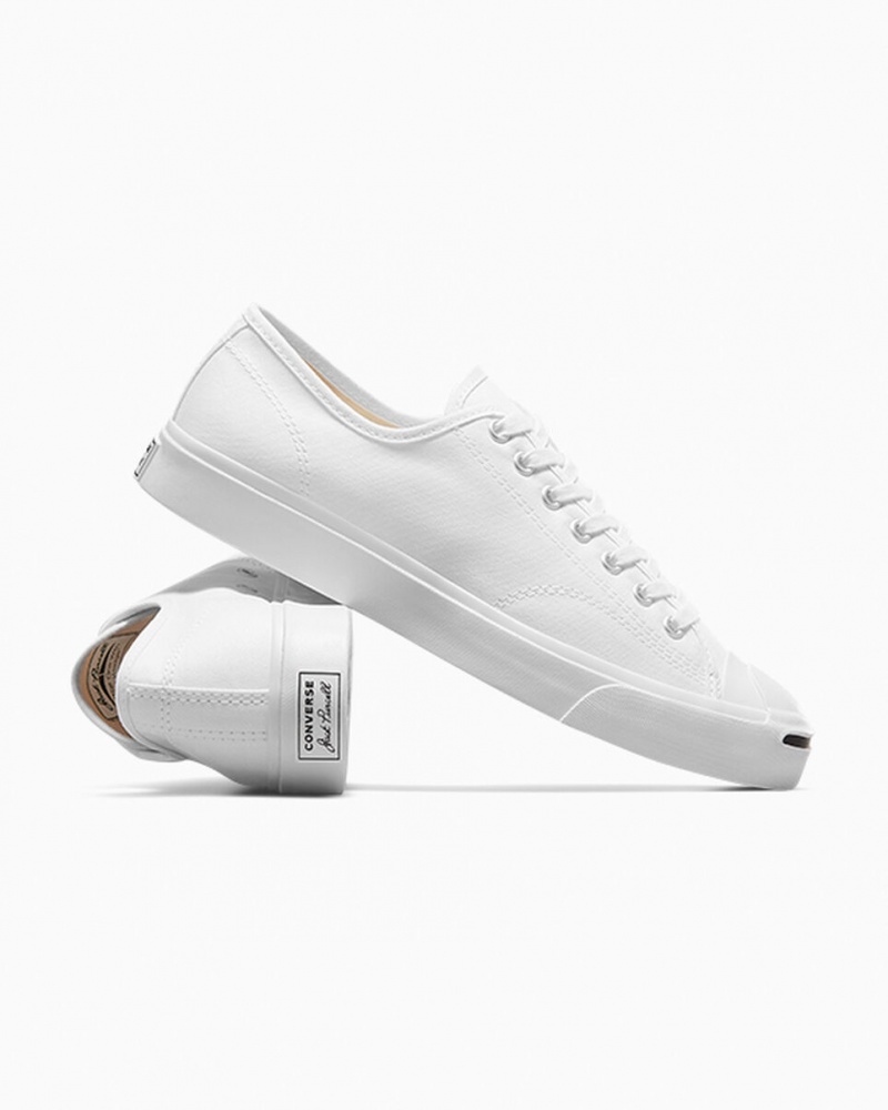 Converse Jack Purcell Białe Białe Czarne | 204365-UXF