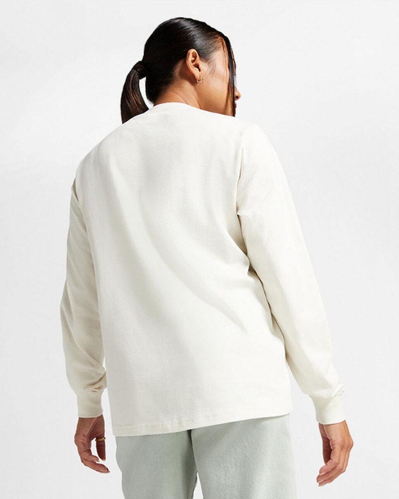 Converse Let's Wander Together Long Sleeve T-Shirt Egret | 439075-MKI