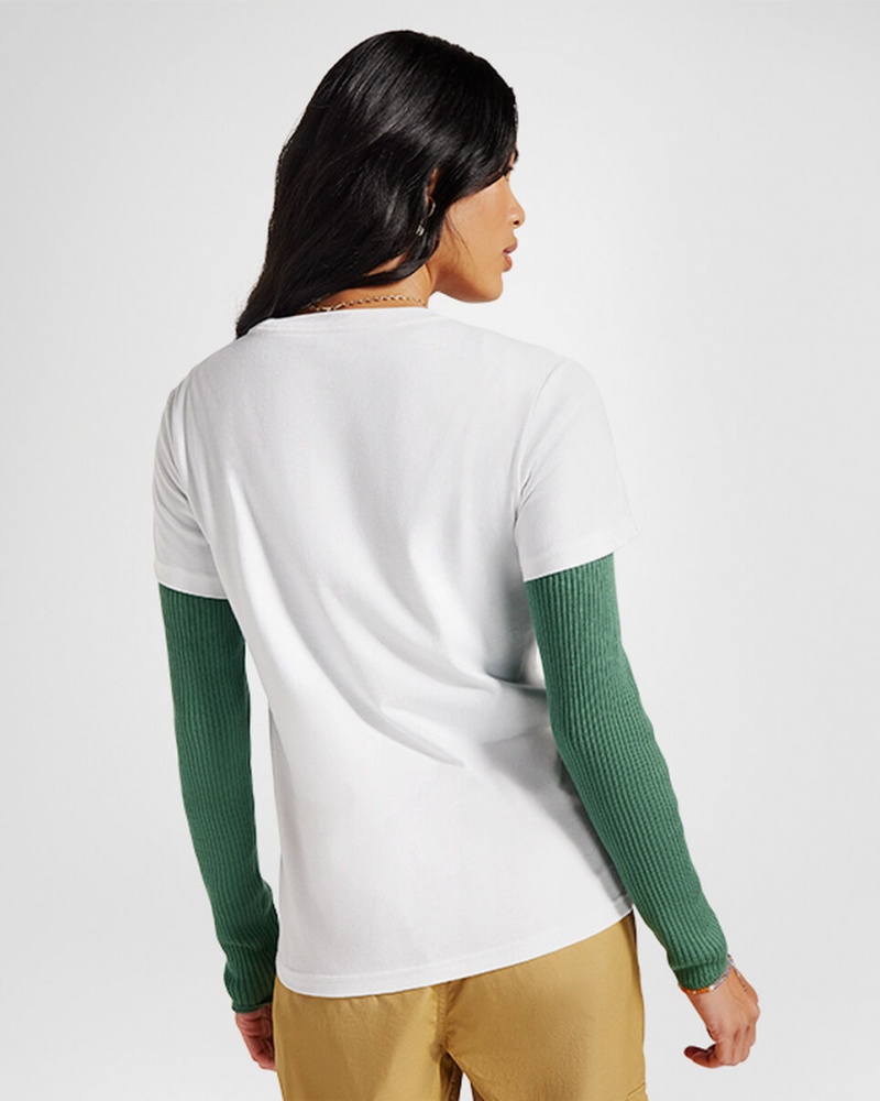 Converse Outdoor Art T-Shirt Białe | 470196-RYU