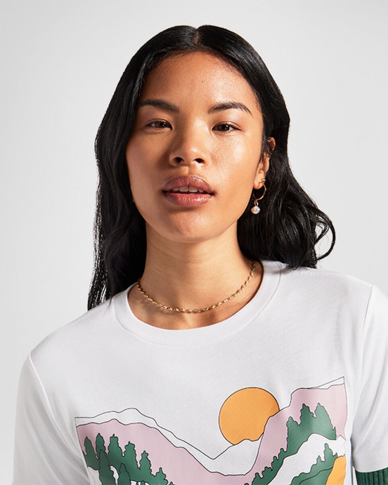Converse Outdoor Art T-Shirt Białe | 470196-RYU