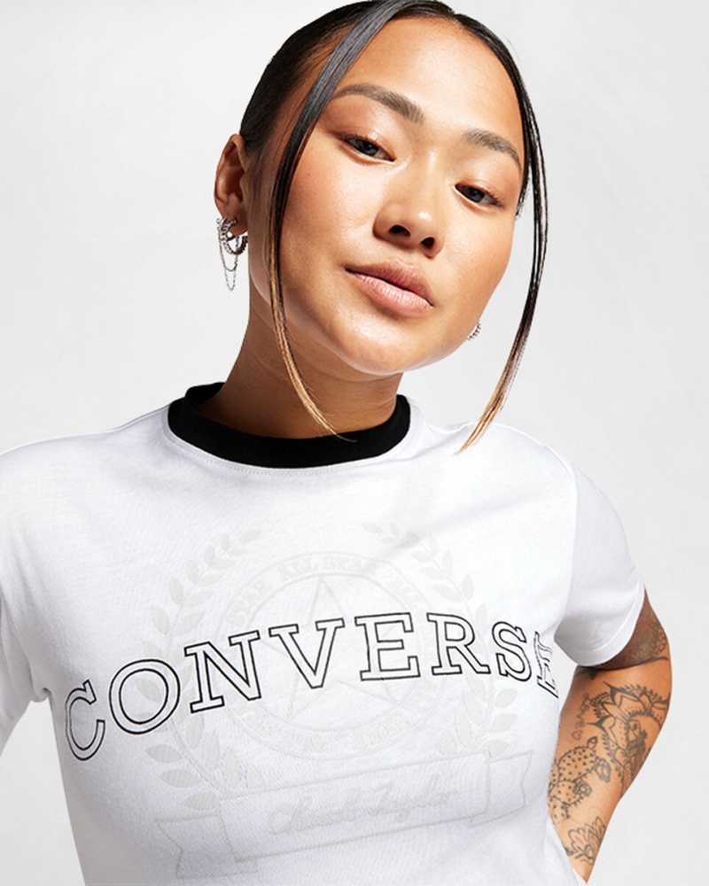 Converse Retro Chuck Taylor T-Shirt Białe | 930682-VCK