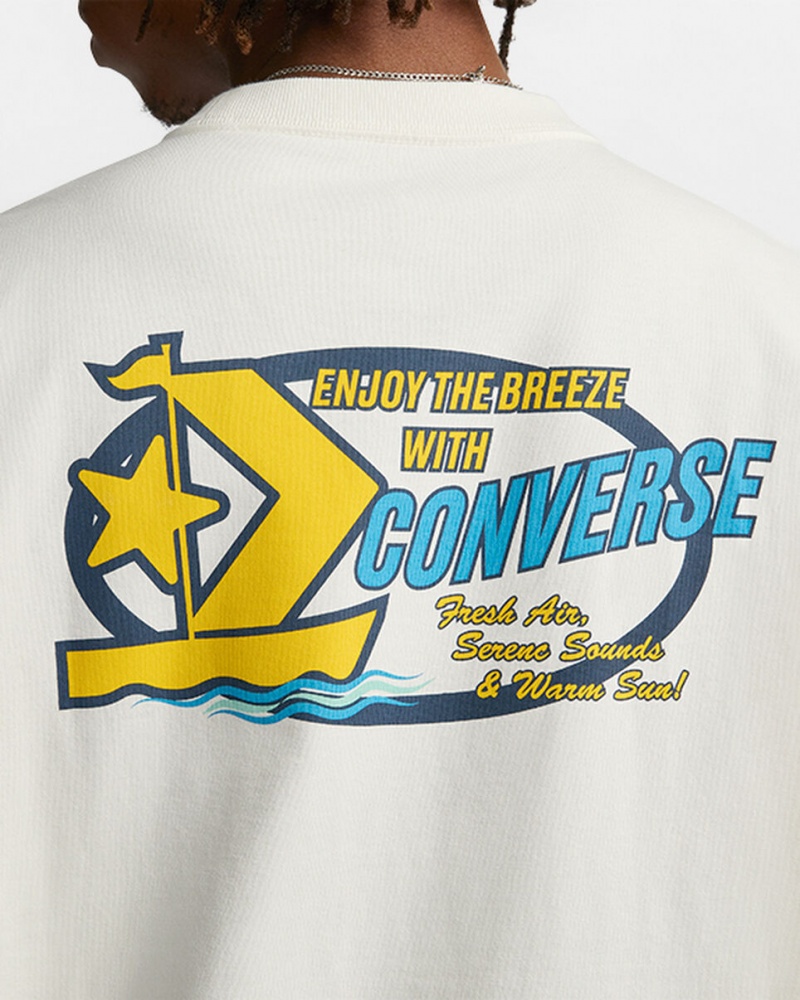 Converse Retro Sailboat Grafiką T-Shirt Egret | 085231-ZAP