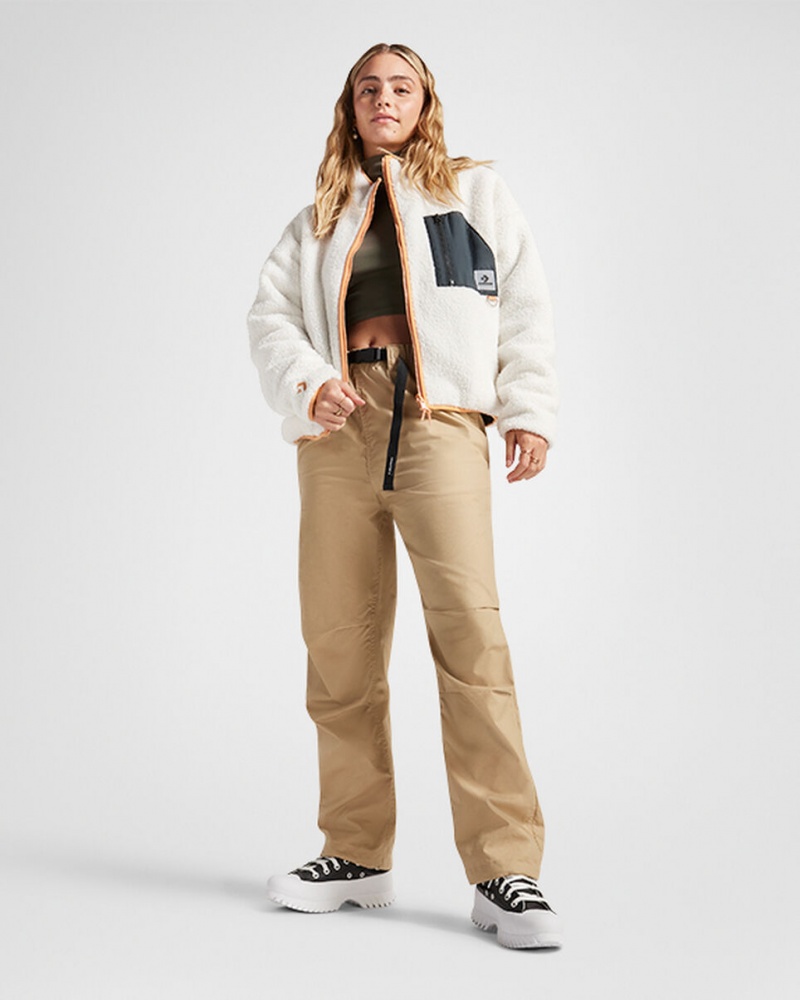 Converse Reversible Sherpa Full-Zip Jacket Egret /  Blac | 928560-YAL