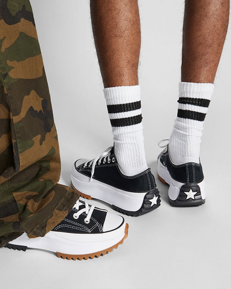 Converse Run Star Hike Platformie Czarne Białe | 593782-CXF