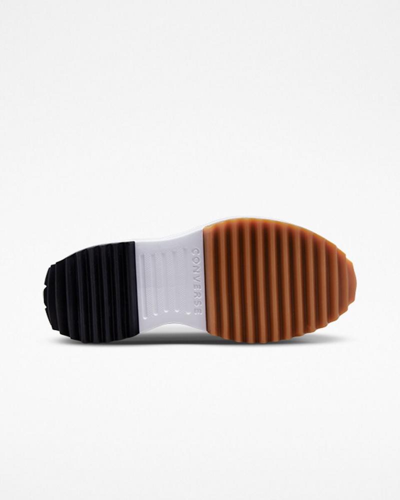 Converse Run Star Hike Platformie Foundational Skórzane Białe Czarne | 785490-XKS
