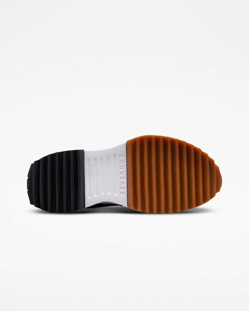 Converse Run Star Hike Platformie Foundational Skórzane Czarne Białe | 675392-QEL