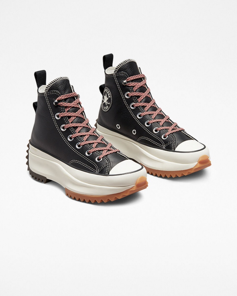 Converse Run Star Hike Platformie Skórzane Czarne | 042195-FYK