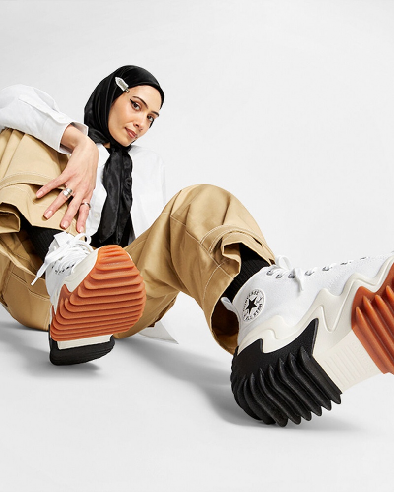 Converse Run Star Motion CX Platformie Białe Czarne | 749813-KIY